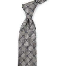 Kravatkolik Bej Motif Ipek Kravat İK2472
