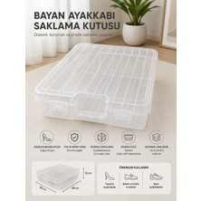 Şenfa Home Kapaklı Plastik Bayan Şeffaf Ayakkabı Kutususaklama Kutusu | Düzenleyici Ayakkabı Kutusu