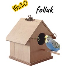 ncy Ahşap Muhabbet Kuşu Cennet Papağanı Folluk Yuvalık Kuş Evi