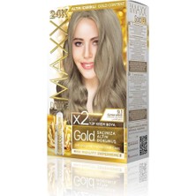 Teknollojia Maxx Deluxe Serisi 24K Altın Parçacıklı Serum ile 1 Kutu 2 x 50 ml ve Geliştiriciler Saç Boyası (Elma Sarısı 9.1)