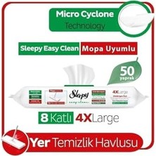 Teknollojia Beyaz Sabun Katkılı Mopa Uyumlu Yer Temizlik Havlusu 50 Yaprak, Dayanıklı Özel Ambalaj