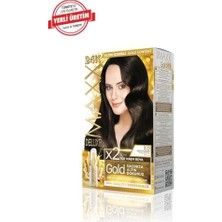 Teknollojia Maxx Deluxe Serisi 24K Altın Parçacıklı Serum ile 1 Kutu 2 x 50 ml ve Geliştiriciler Saç Boyası (Koyu Kahve 3.0)