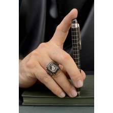 Innuendo Jewelry 925 Ayar Gümüş Göktürk Börü Motifli Erkek Yüzük