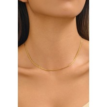 Fayra Accessories Italyan Balık Sırtı Model Zincir 18 K Altın Kaplama Kolye