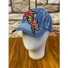 Hamze Jean Kot Denim Kumaş Taşlı Beyzbol Cap Şapka