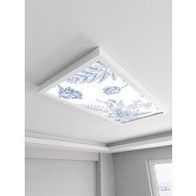 Gökyüzü Panel Soyut Çiçek Desenli 60X120, 106W, Sıva Üstü, Güçlü LED Aydınlatma, Tavan Armatürü, LED Panel, Ofis, Mutfak Aydınlatması