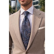 Kravatkolik Bucanieri Style Şal Desen Italyan Açık Mavi Ipek Kravat İK2356
