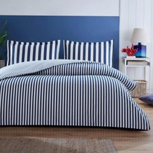 İlkim Tekstil Özdilek Çift Kişilik Fitted Çarşaf Ranforce Nevresim Takımı Cabana Line Mavi
