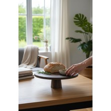 Akayev Ahşap Konik Ayaklı 26.5 cm Yuvarlak Sunumluk