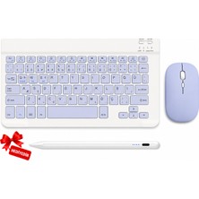 Qasul Türkçe Q Bluetooth Klavye ve Mouse Seti Kablosuz Şarjlı Kalem Hediyeli