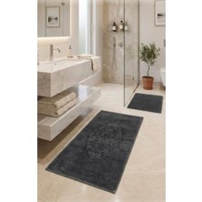 Royam Mevsim Home 2'li Set Banyo Halısı, Paspası %100 Pamuklu Kaymaz Taban