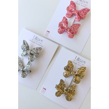 Liliza Accessories Kelebek 2li Glitter Klips Çocuk Toka Seti