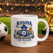 Bk Gift Kosova Taraftar Temalı Dünya Futbol Kupası Tasarımlı Beyaz Kupa Bardak-1