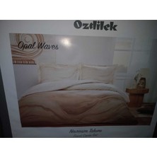 İlkim Tekstil Opal Waves Ranforce Çift Kişilik Nevresim Takımı Krem