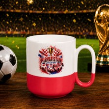 Bk Gift Hırvatistan Taraftar Temalı Dünya Futbol Kupası Tasarımlı Kırmızı Joyful Kupa Bardak