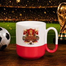 Bk Gift Kuzey Mekadonya Taraftar Temalı Dünya Futbol Kupası Tasarımlı Kırmızı Joyful Kupa Bardak-4