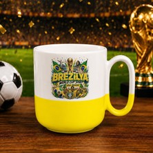 Bk Gift Brezilya Taraftar Temalı Dünya Futbol Kupası Tasarımlı Sarı Joyful Kupa Bardak