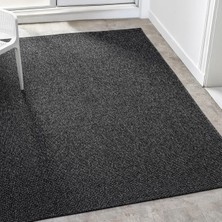 Pera Halı Antrasit Siyah Dokuma Görünümlü Modern Halı - L662ANBO