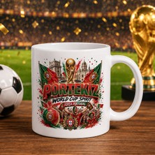 Bk Gift Portekiz Taraftar Temalı Dünya Futbol Kupası Tasarımlı Beyaz Kupa Bardak