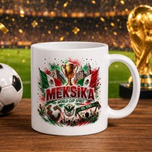 Bk Gift Meksika Taraftar Temalı Dünya Futbol Kupası Tasarımlı Beyaz Kupa Bardak