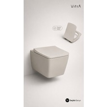 VitrA Metropol Rim-Ex Asma Klozet 56 cm Mat Bej Kapak Dahil (7672B020-0559)