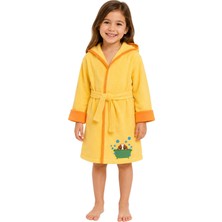 Organickid Towel Çocuk Turuncu Kuşaklı Bornoz