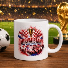Bk Gift Hırvatistan Taraftar Temalı Dünya Futbol Kupası Tasarımlı Beyaz Kupa Bardak