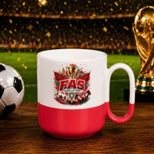 Bk Gift Fas Taraftar Temalı Dünya Futbol Kupası Tasarımlı Kırmızı Joyful Kupa Bardak