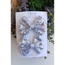 Liliza Accessories Pul Payet 2li Çocuk Fiyonk Klips - Düğün Mezuniyet Tokası