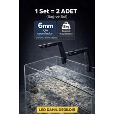 İn3dex Akvaryum LED Tutucu Aparat 2 Adet 1 Set 6mm Cam Içindir