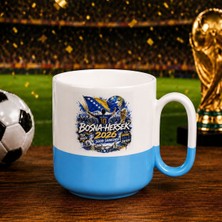 Bk Gift Bosna-Hersek Taraftar Temalı Dünya Futbol Kupası Tasarımlı Mavi Joyful Kupa Bardak-1