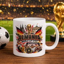 Bk Gift Almanya Taraftar Temalı Dünya Futbol Kupası Tasarımlı Beyaz Kupa Bardak