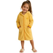 Organickid Towel Çocuk Turuncu Fermuarlı Bornoz