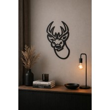 Bel&Co Home Geyik Kafası Duvar Dekoru 30X19 cm Siyah Mdf Tablo – Lazer Kesim Duvar Süsü – Çift Taraflı Bantlı Kolay Montaj