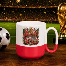 Bk Gift Portekiz Taraftar Temalı Dünya Futbol Kupası Tasarımlı Kırmızı Joyful Kupa Bardak