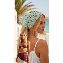 Talin Handmade El Yapımı Koton Pamuk Örgü Bandana – Çok Amaçlı Saç Bandanası, Bel Aksesuarı ve Yazlık Bohem Stil Aksesuar