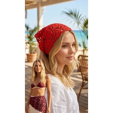 Talin Handmade El Yapımı Koton Pamuk Örgü Bandana – Çok Amaçlı Saç Bandanası, Bel Aksesuarı ve Yazlık Bohem Stil Aksesuar