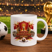 Bk Gift Kuzey Mekadonya Taraftar Temalı Dünya Futbol Kupası Tasarımlı Beyaz Kupa Bardak-4