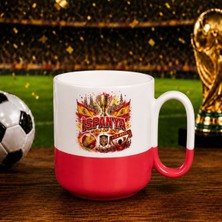 Bk Gift Ispanya Taraftar Temalı Dünya Futbol Kupası Tasarımlı Kırmızı Joyful Kupa Bardak