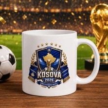 Bk Gift Kosova Taraftar Temalı Dünya Futbol Kupası Tasarımlı Beyaz Kupa Bardak-3