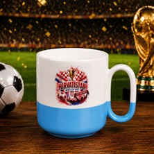 Bk Gift Hırvatistan Taraftar Temalı Dünya Futbol Kupası Tasarımlı Mavi Joyful Kupa Bardak
