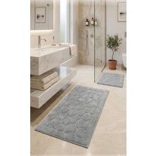 Royam Mevsim Home 2'li Set Banyo Halısı, Paspası %100 Pamuklu Kaymaz Taban