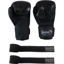 Dragondo La Noche Boks Eldiveni Kick Boks Muay Thai Eldiveni ve 3,5 mt Elite Elastik Bandaj Seti