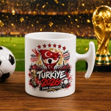Bk Gift Türkiye Taraftar Temalı Dünya Futbol Kupası Tasarımlı Hammer Kupa Bardak-4 Tek Yürek Milli Takım Ruhu