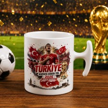 Bk Gift Türkiye Taraftar Temalı Dünya Futbol Kupası Tasarımlı Hammer Kupa Bardak-3 Tek Yürek Milli Takım Ruhu