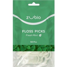 Zubio 50 Adet Kürdanlı Diş İpi Naneli Aroma ile Hassas Ağız Temizliği İçin Uygun