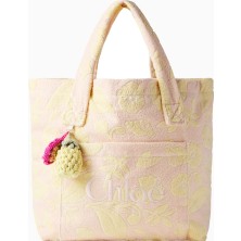 Chloe Chloé Kids Çiçek Desenli Havlu Dokulu Kız Çocuk Tote Çanta