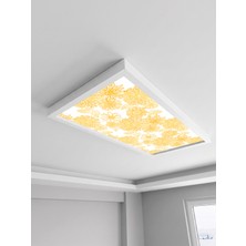 Gökyüzü Panel Sarı Çiçekler 60X120, 106W, Sıva Üstü, Güçlü LED Aydınlatma, Tavan Armatürü, LED Panel, Ofis, Mutfak Aydınlatması