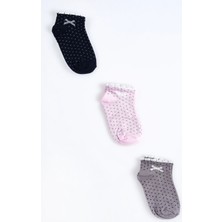 Cocole Socks Kız Bebek Patik Çorabı 3’lü Set – Pamuklu Minik Fiyonk Desenli