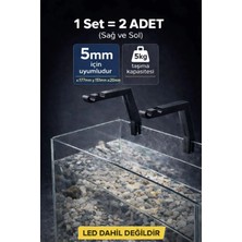 İn3dex Açık Sarı Akvaryum LED Tutucu Aparat 2 Set 5mm Cam İçin Estetik ve Dayanıklı